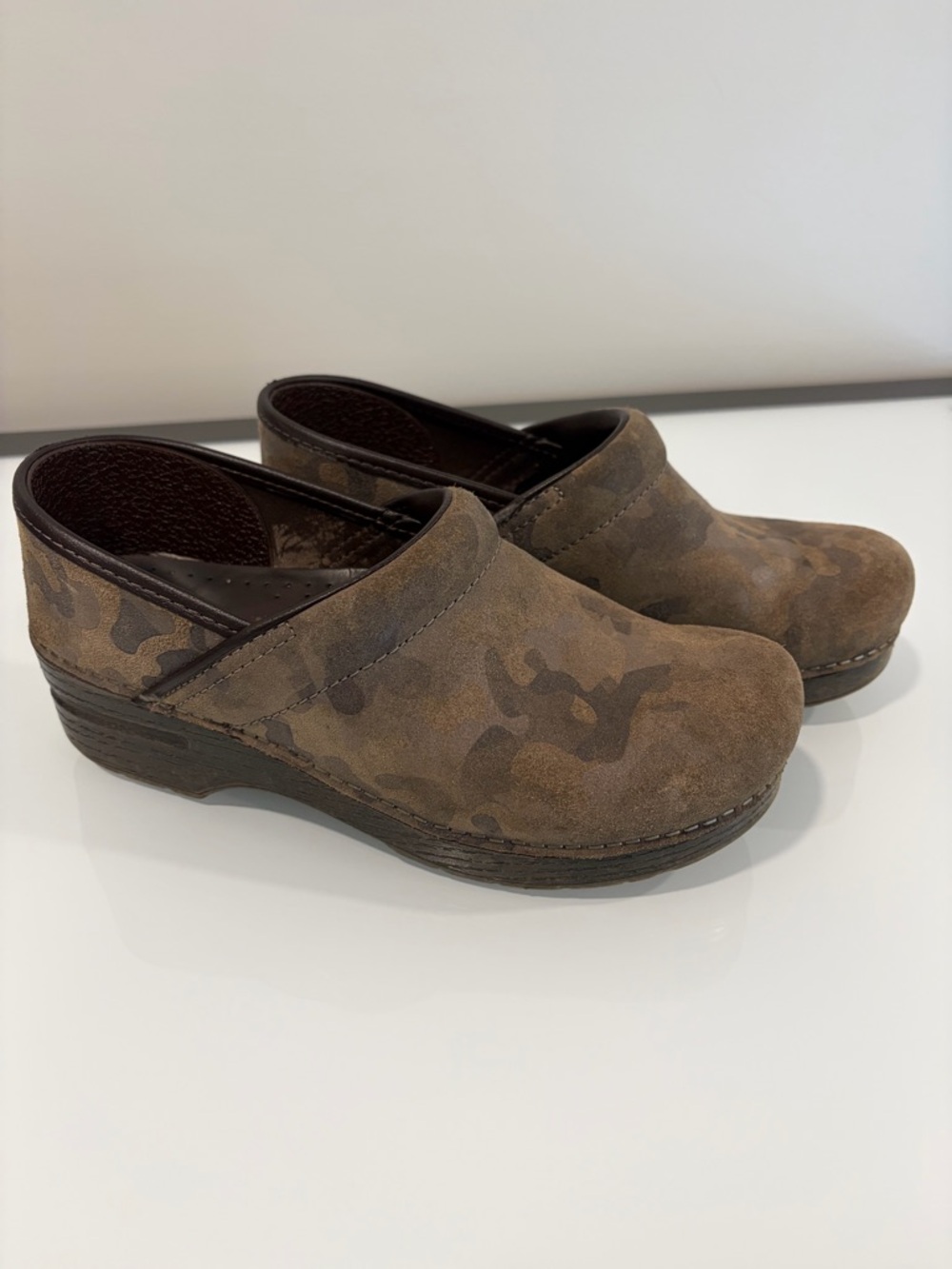Dansko Brown Camouflage Clogs